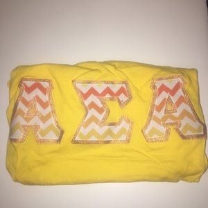 ❣️Alpha Sigma Alpha Yellow Zig Zag Letters